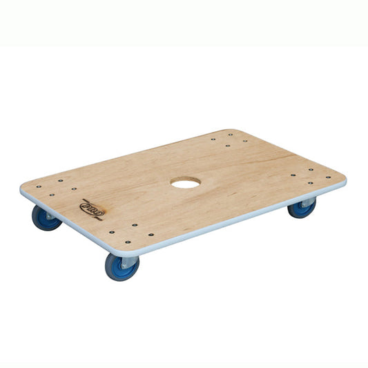 【送料込】合板台車 バンパー付き 800x550x143 100φ自在ゴム車 均等荷重300㎏