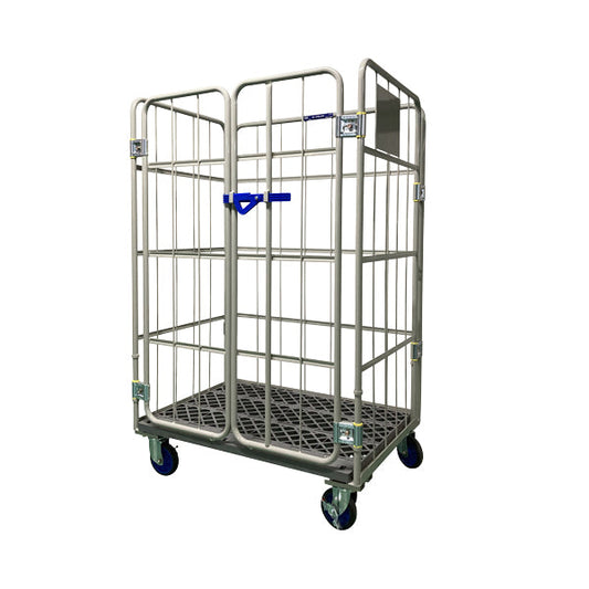 【送料込】カーゴプレスタ 観音扉付きカゴ車 プラスチック製床 800x600x1700